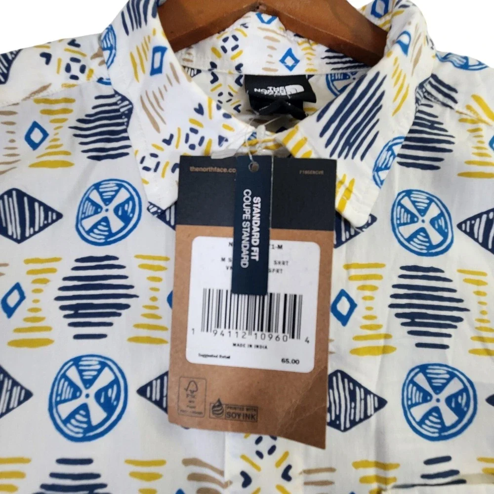 The North Face Baytrail Shirt Men's Medium Geometric White NWT